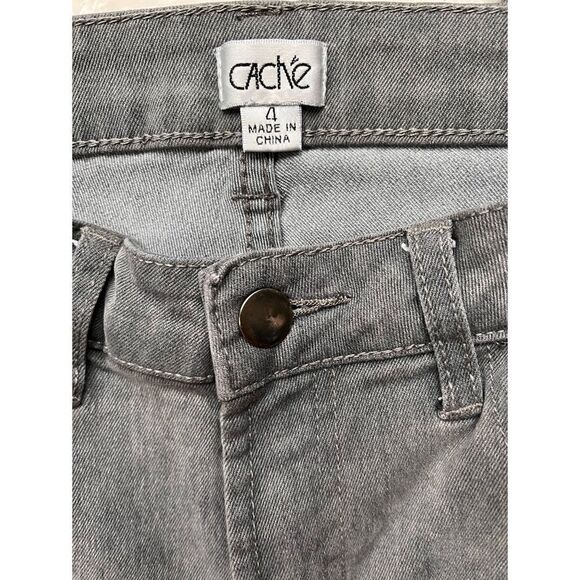 Cache Gray Mid Rise Skinny Stretch Jeans, Size 4 - Picture 3 of 11